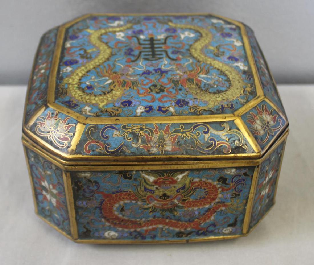 Chinese Cloisonne Enamel Box. (1 of 6)