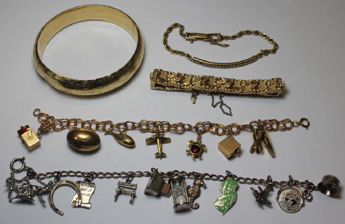 JEWELRY. Assorted Gold and Silver Bracelets. (1 of 7)