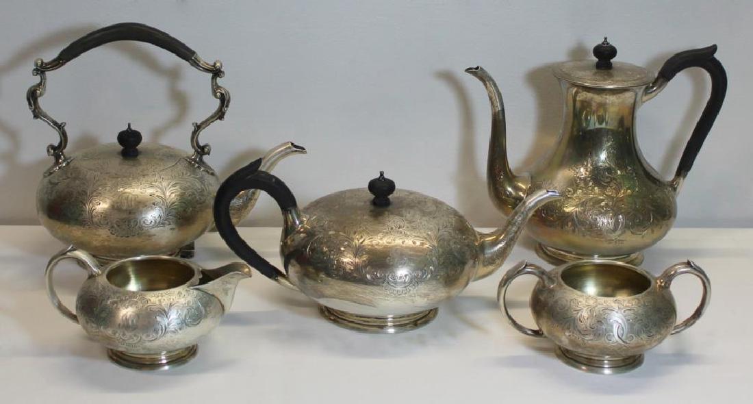 STERLING. 5 Piece Birks Sterling Tea Service. (1 of 7)