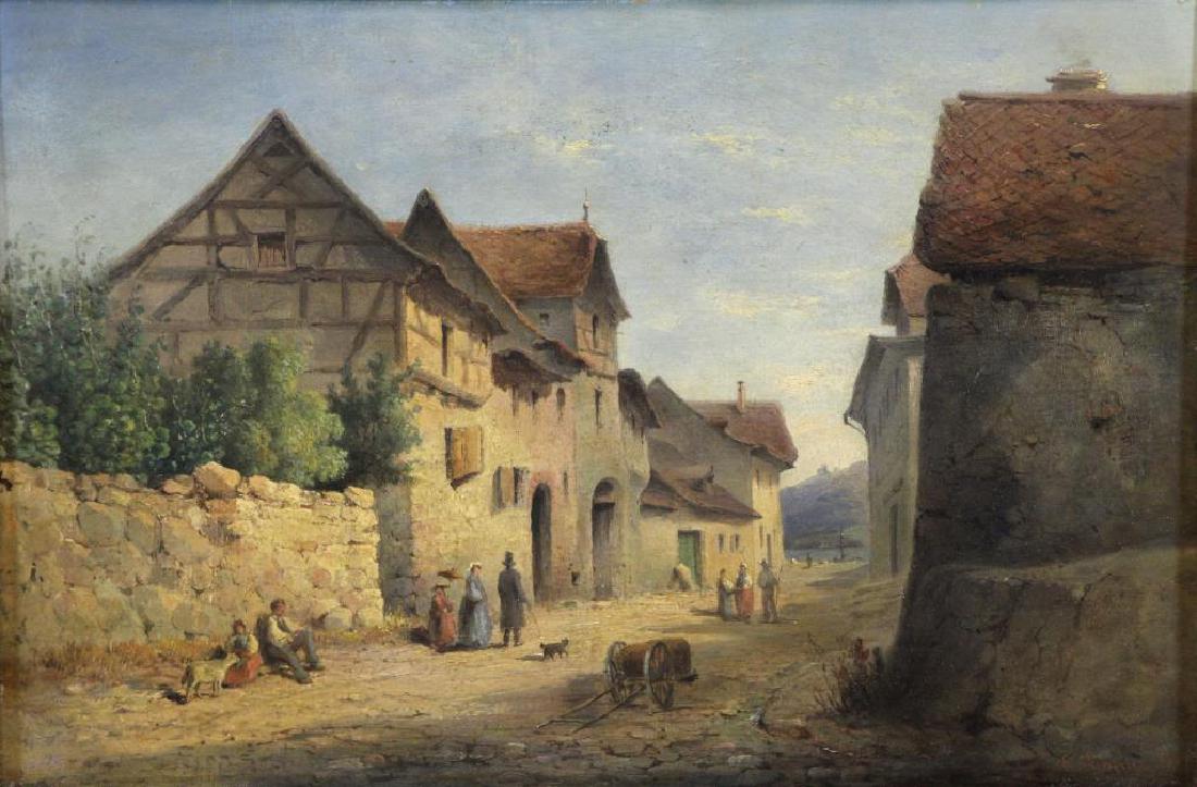 LAFITE, Carl. Oil on Canvas. Austrian Village (1 of 8)