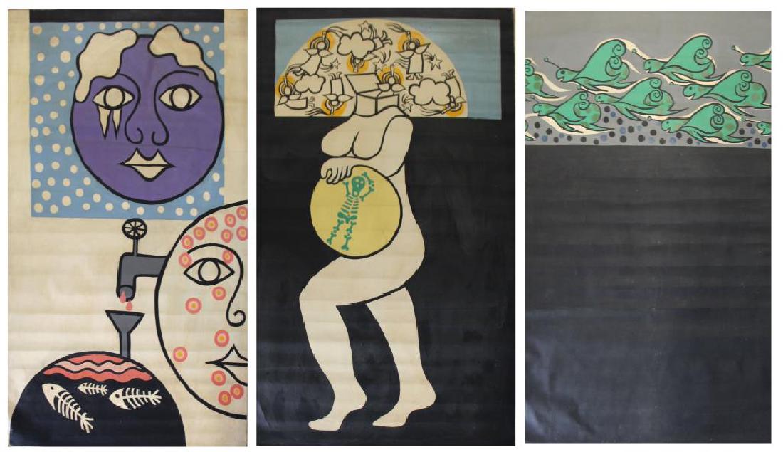 BENES, Barton. 3 Oils on Canvas. (1 of 12)