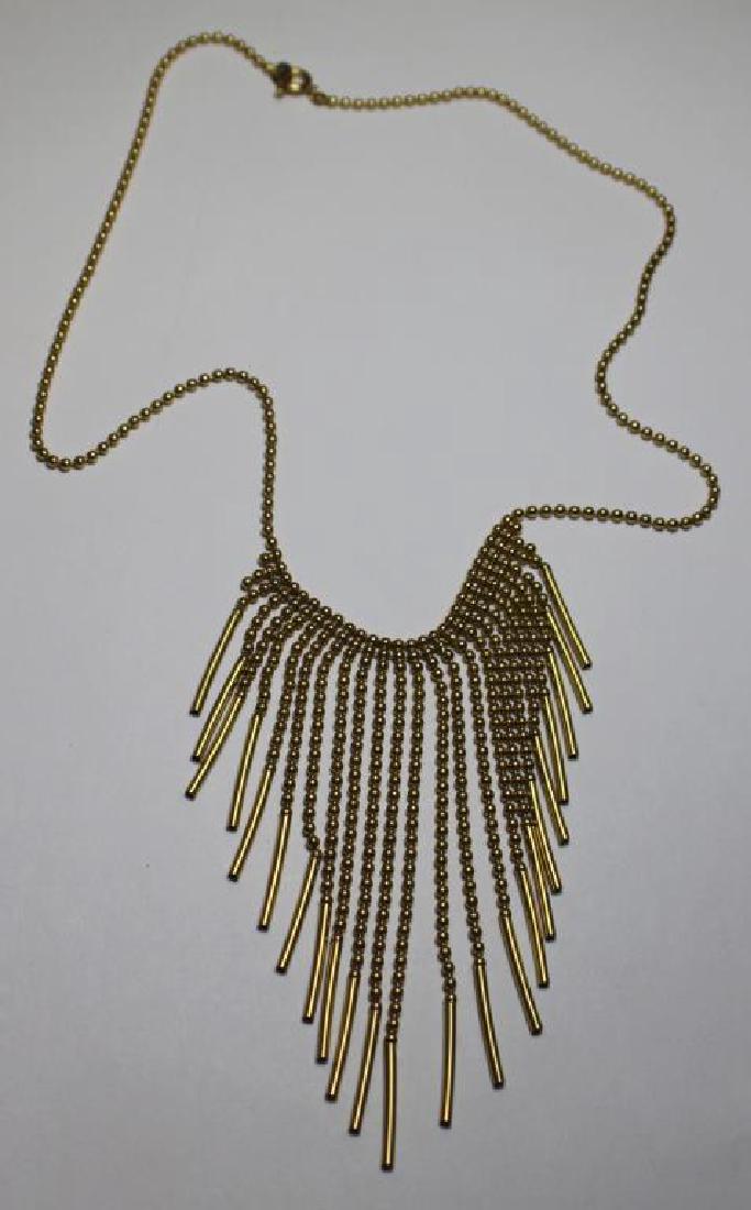 JEWELRY. Modernist Italian 14kt Gold Necklace. (1 of 3)