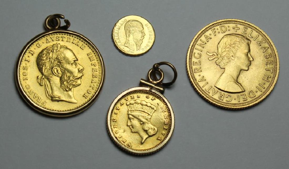 GOLD. (4) Assorted Gold Coin Grouping. (1 of 9)