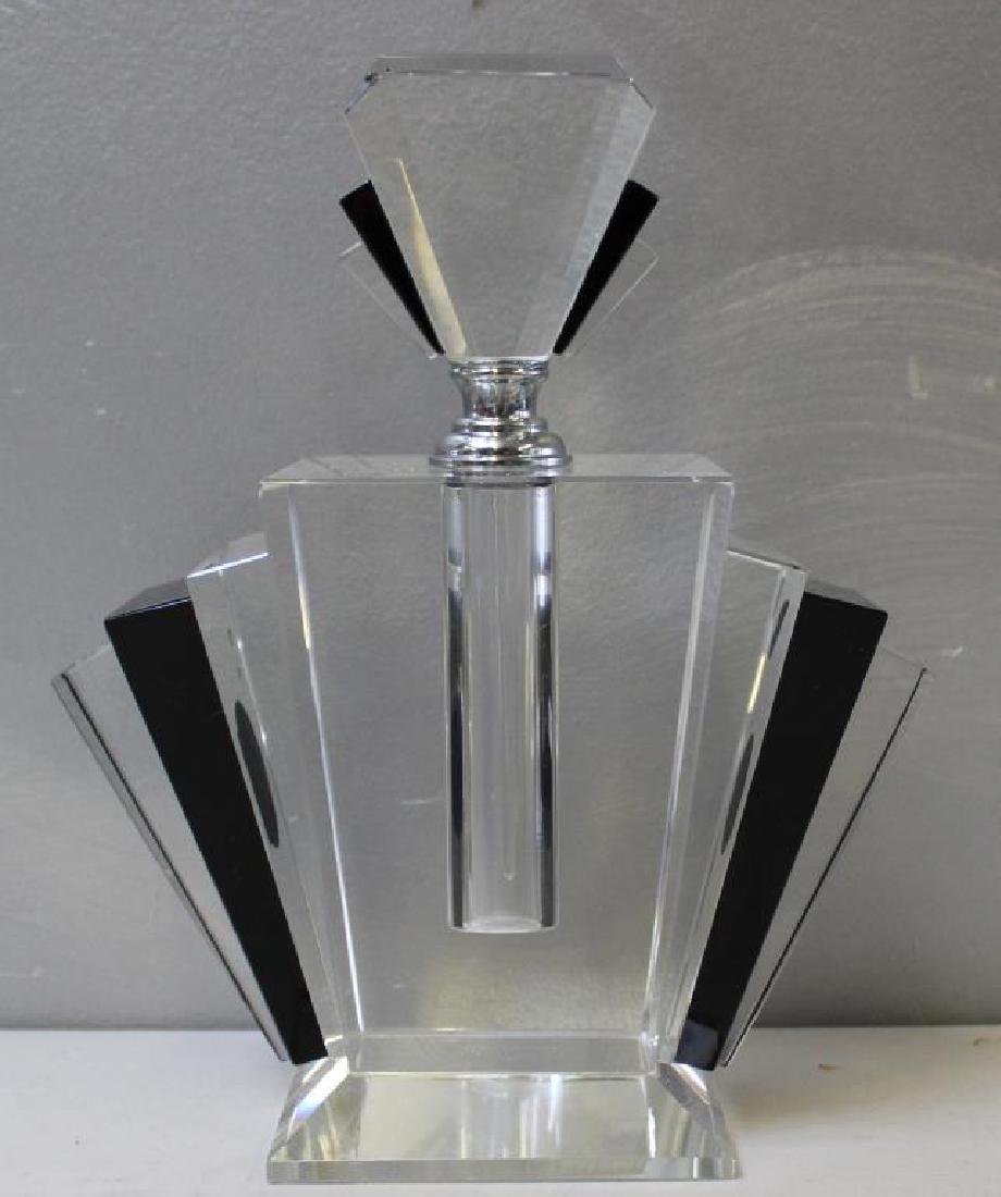 Large Art Deco Color To Clear Perfume Bottle. (1 of 6)
