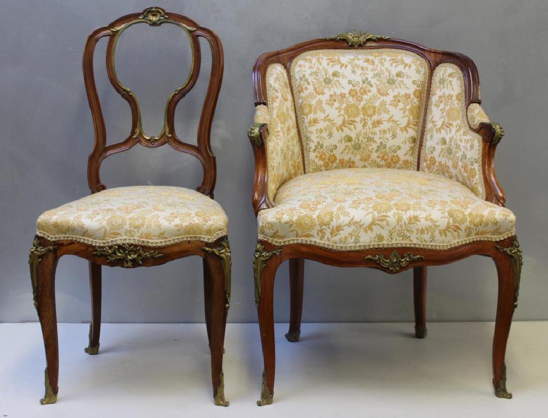 LINKE. 2 Signed Bronze Mounted Chairs. (1 of 9)