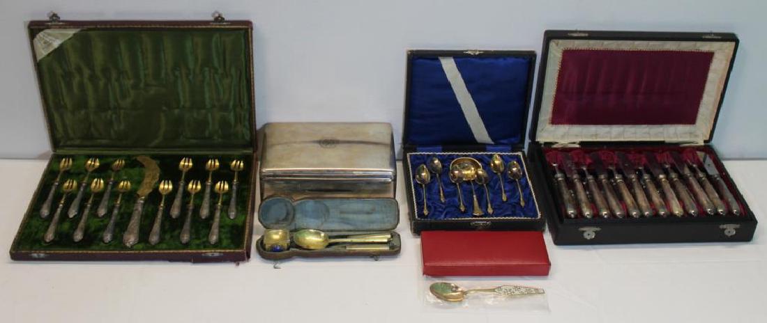 SILVER. Grouping of Boxed Silver Flatware. (1 of 15)