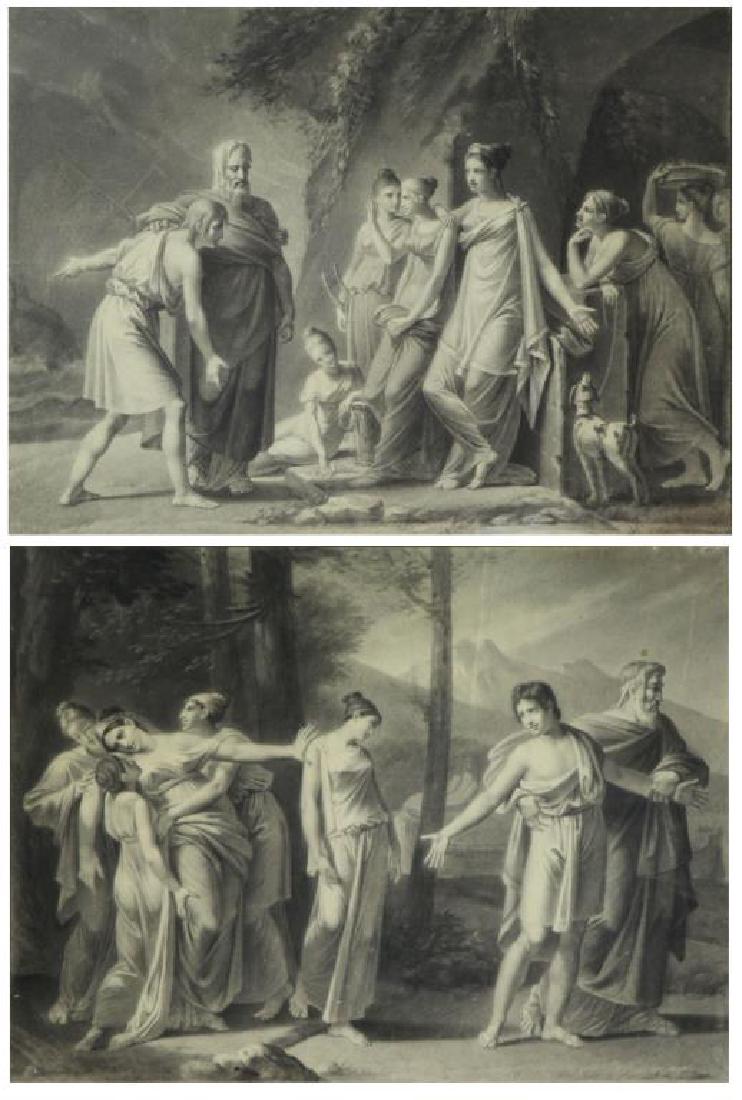 LORDON, Pierre-Jerome. Pair of Charcoal on Paper (1 of 14)