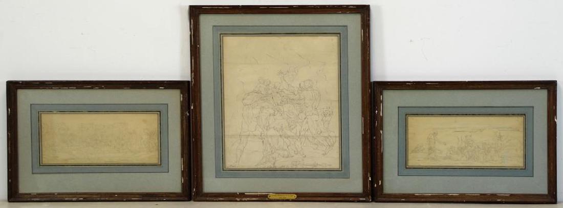 DE LA FAGE, Raymond (Attr). Three (3) Ink on Paper (1 of 9)