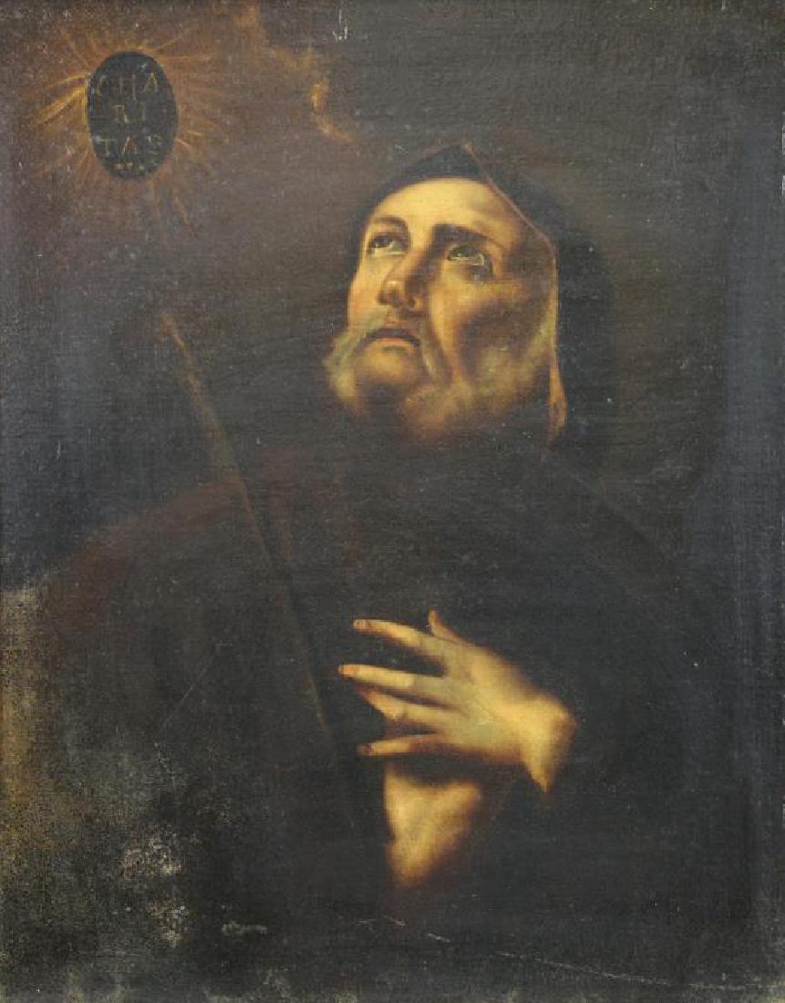19th C. Oil on Canvas / Board "Saint in Ecstasy". (1 of 9)