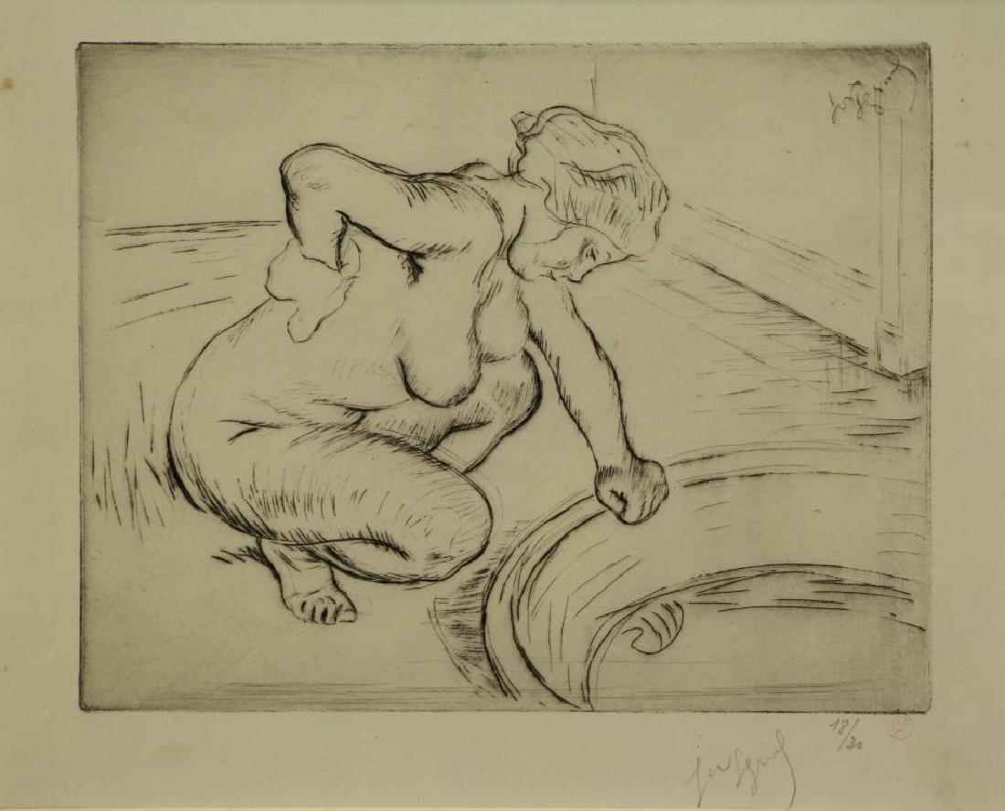 LEGRAND, Louis. Drypoint Etching "Bather". (1 of 7)