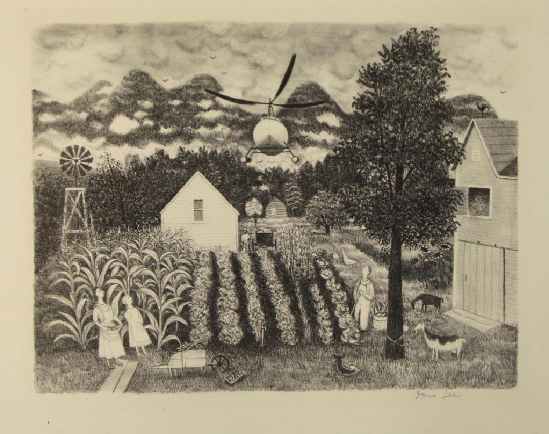 LEE, Doris. Lithograph "Helicopter" 1948. (1 of 5)