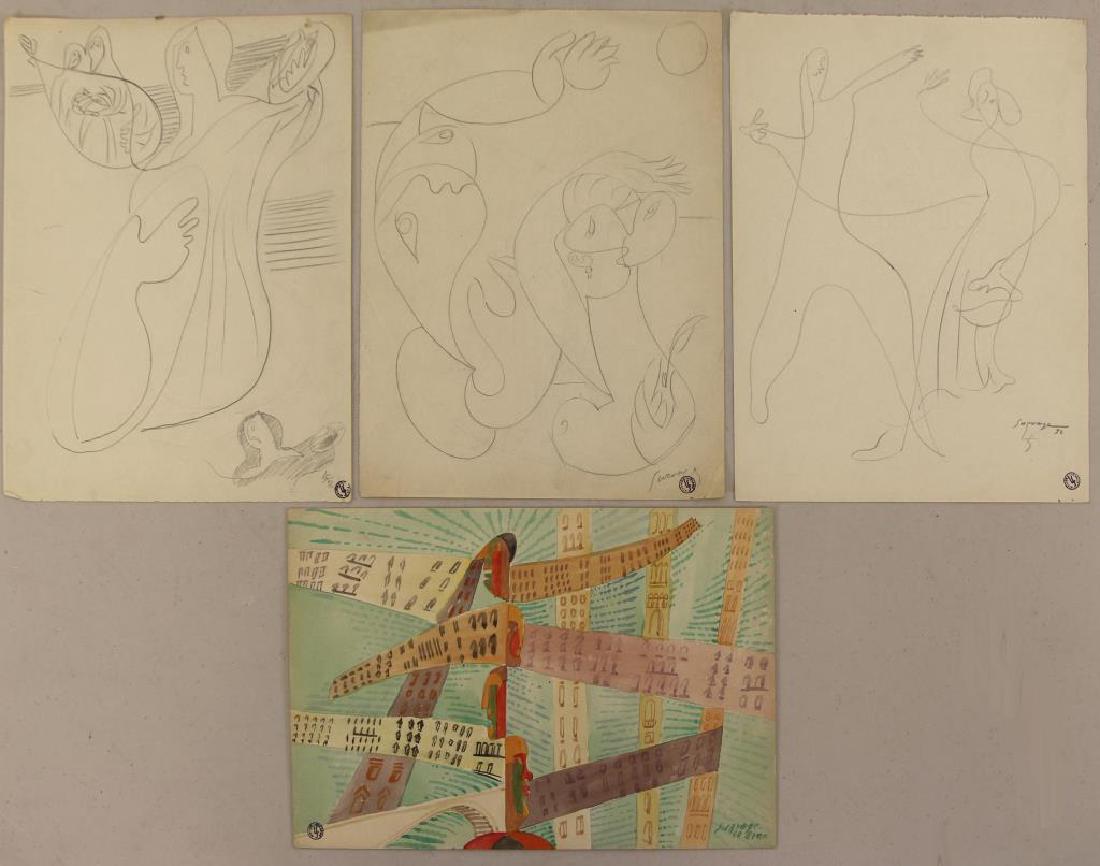 SURVAGE, Leopold. Four (4) Works on Paper. (1 of 10)