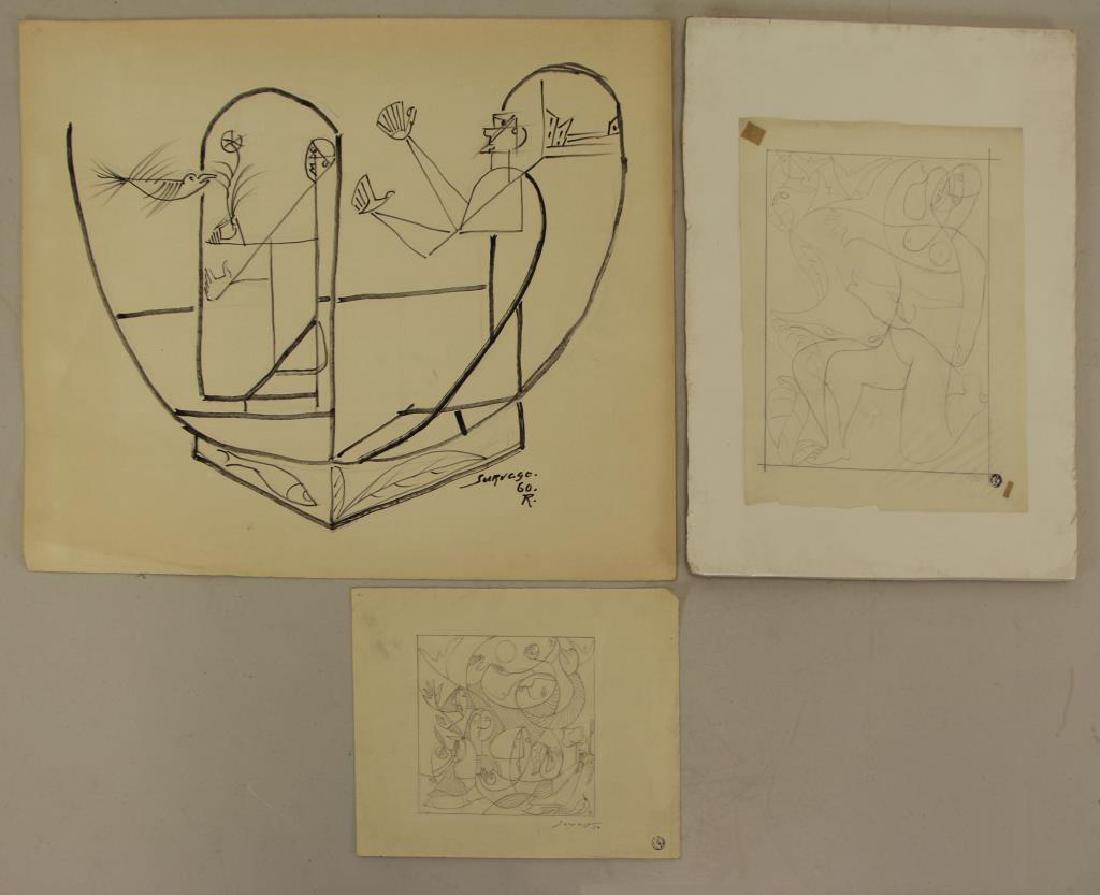 SURVAGE, Leopold. Three (3) Works on Paper. (1 of 8)