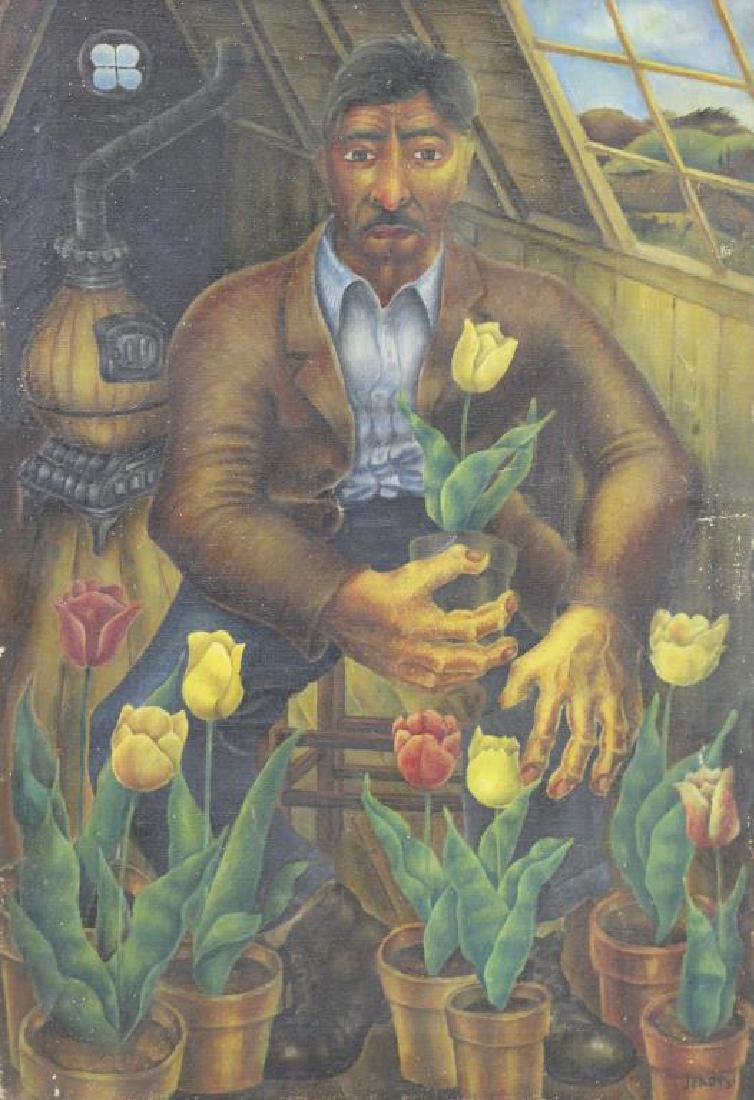 JORDY. Oil on Canvas. Man with Flower Pots, 1937. (1 of 6)