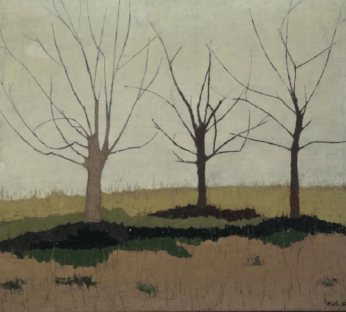 MINTZ, Raymond. Oil on Canvas/Board. Three Trees, (1 of 7)