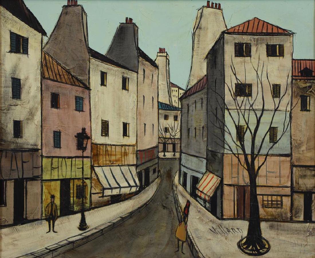 VILLARD. Oil on Canvas. French Street Scene. (1 of 7)
