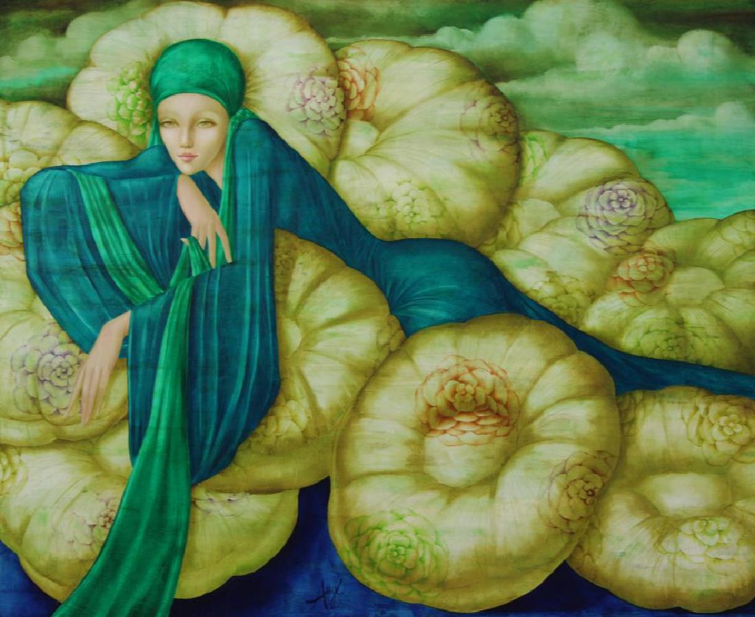 AUGE, Philippe. Oil on Canvas. Reclining Woman (1 of 5)