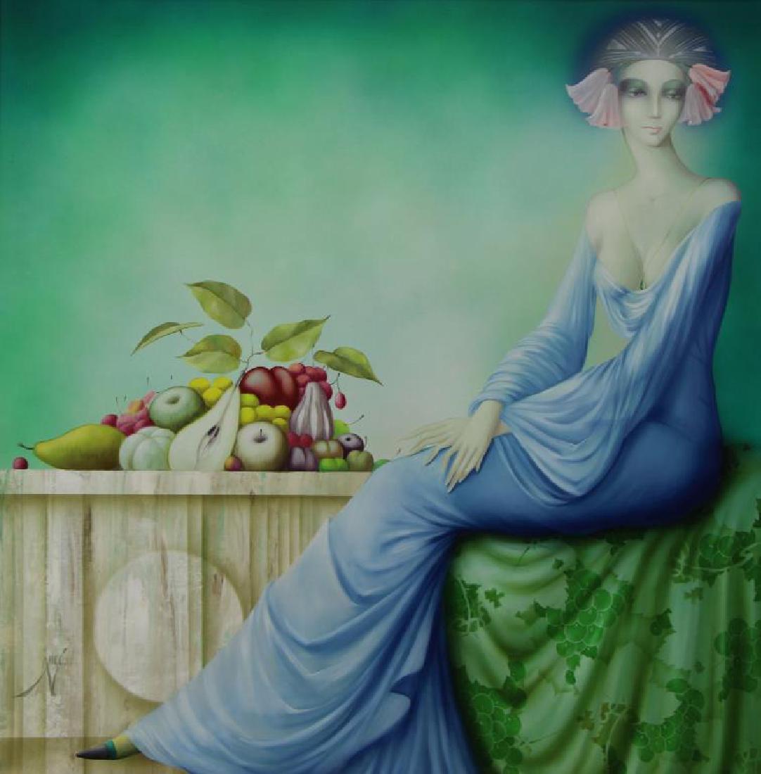 AUGE, Philippe. Oil on Canvas. Seated Woman in (1 of 8)