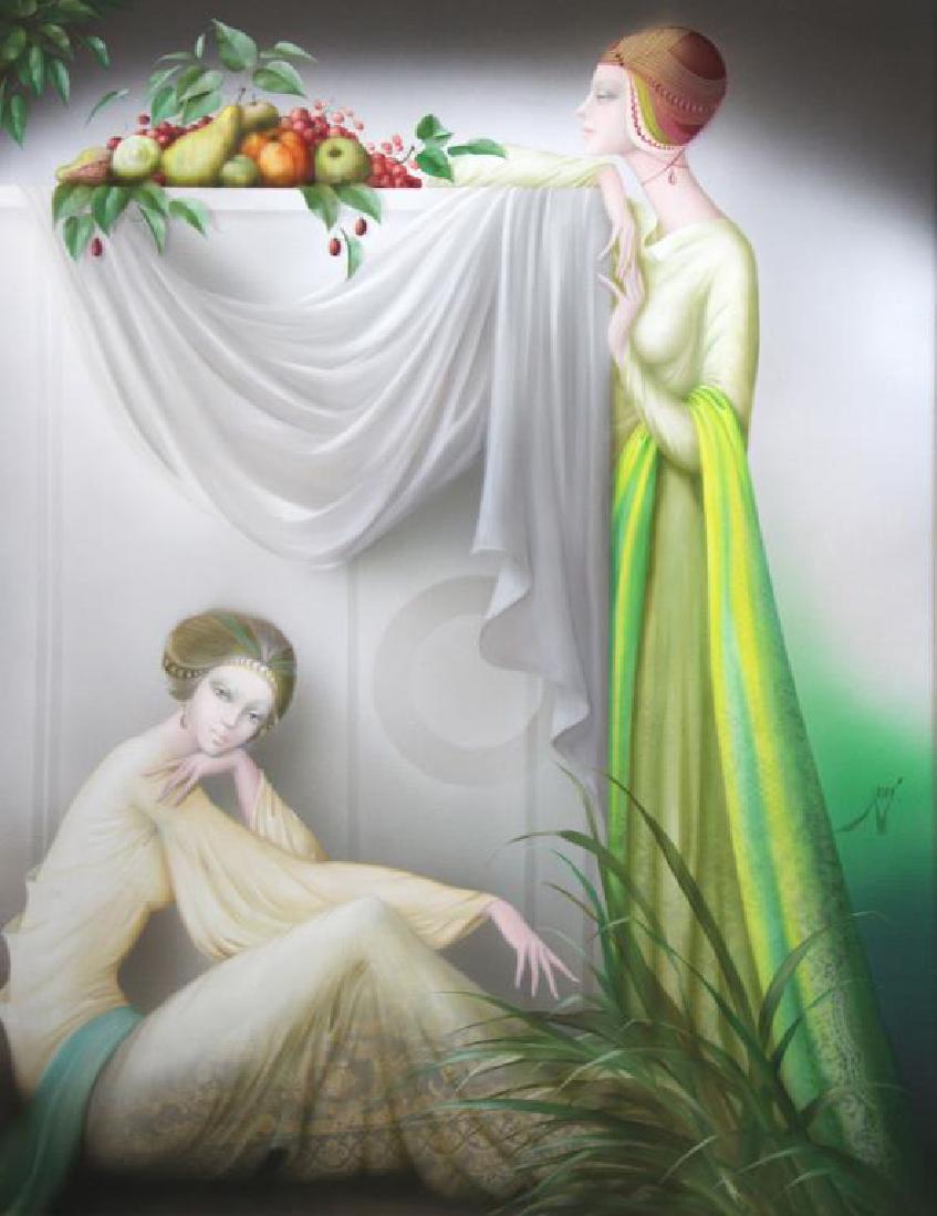 AUGE, Philippe. Oil on Canvas. Two Women with (1 of 7)