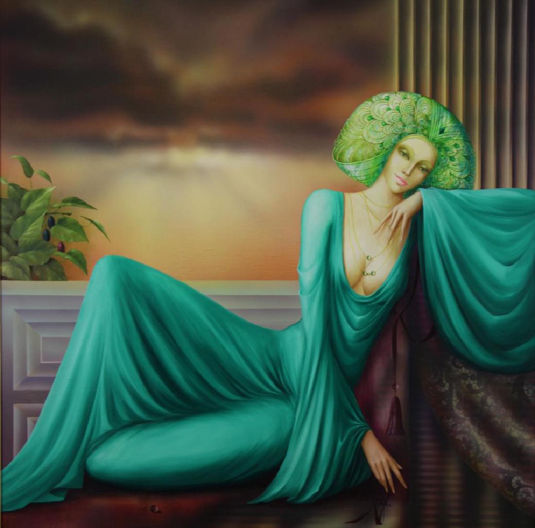 AUGE, Philippe. Oil on Canvas. Reclining Woman (1 of 7)