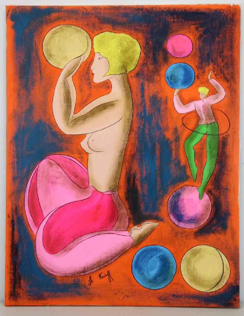 LE KINFF, Linda. Oil on Canvas. Acrobats. (1 of 6)
