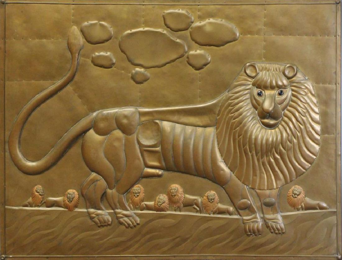 BUSTAMANTE, Sergio. "Cuadro Leon" Brass and Copper (1 of 8)