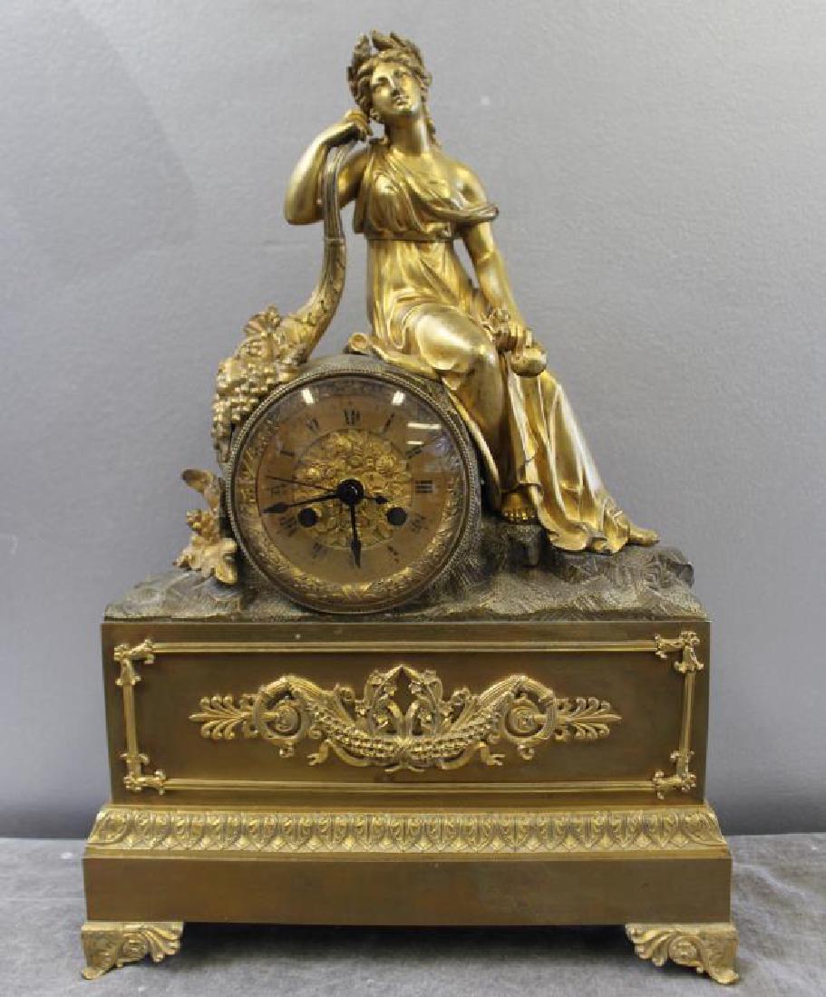 A Gilt Bronze Neoclassical Clock (1 of 7)