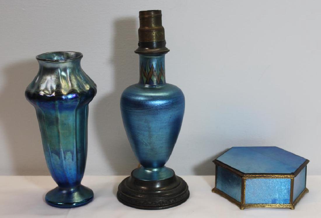 TIFFANY, Studios Favrille Glass Lot. To Inc (1 of 9)