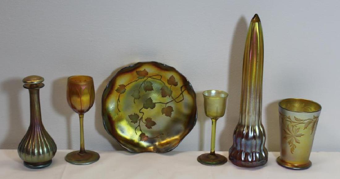 TIFFANY, Studios Favrille Glass Lot To Inc (1 of 7)