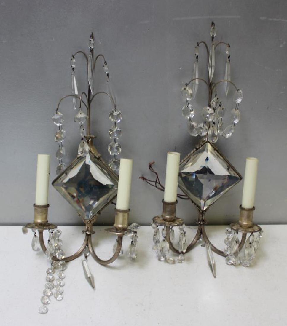 Pair of Silver Gilt Mirror Back Sconces. (1 of 4)
