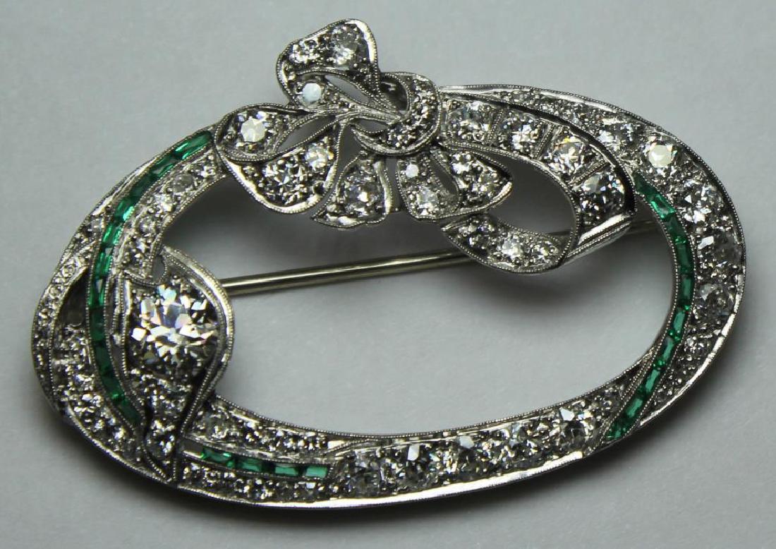 JEWELRY. 14kt White Gold, Diamonds, and Emerald (1 of 4)