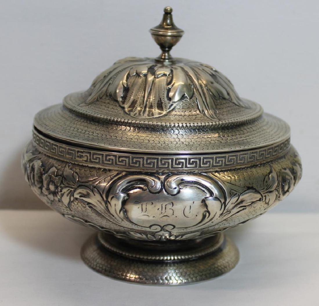 SILVER. Coin Silver Wm. Gale Jr Covered Vessel. (1 of 5)