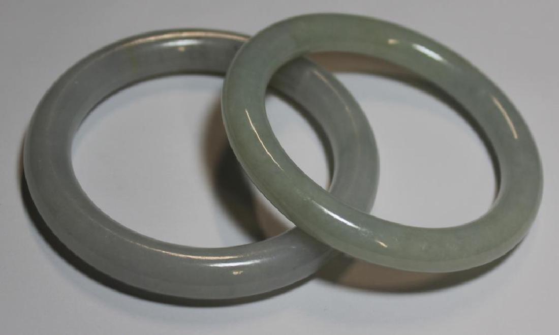 JEWELRY. Pair of Jade Bangle Bracelets. (1 of 4)