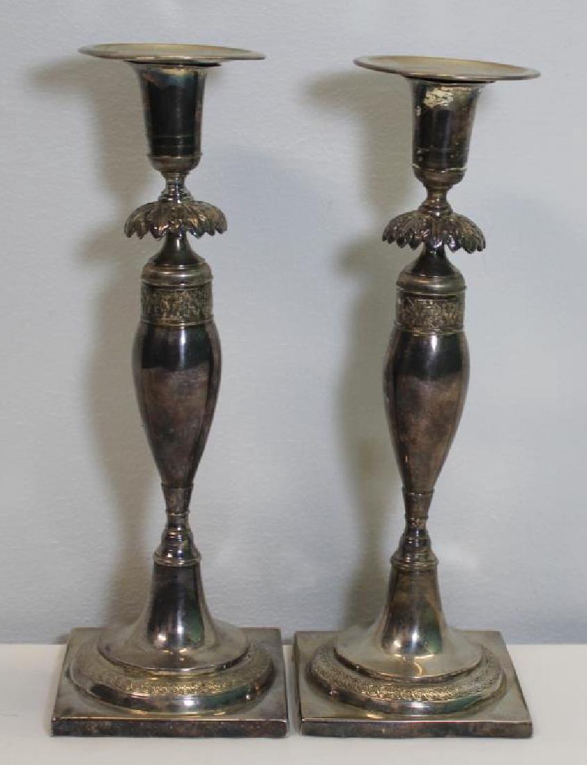 SILVER. Pair of Antique German Candlesticks. (1 of 7)