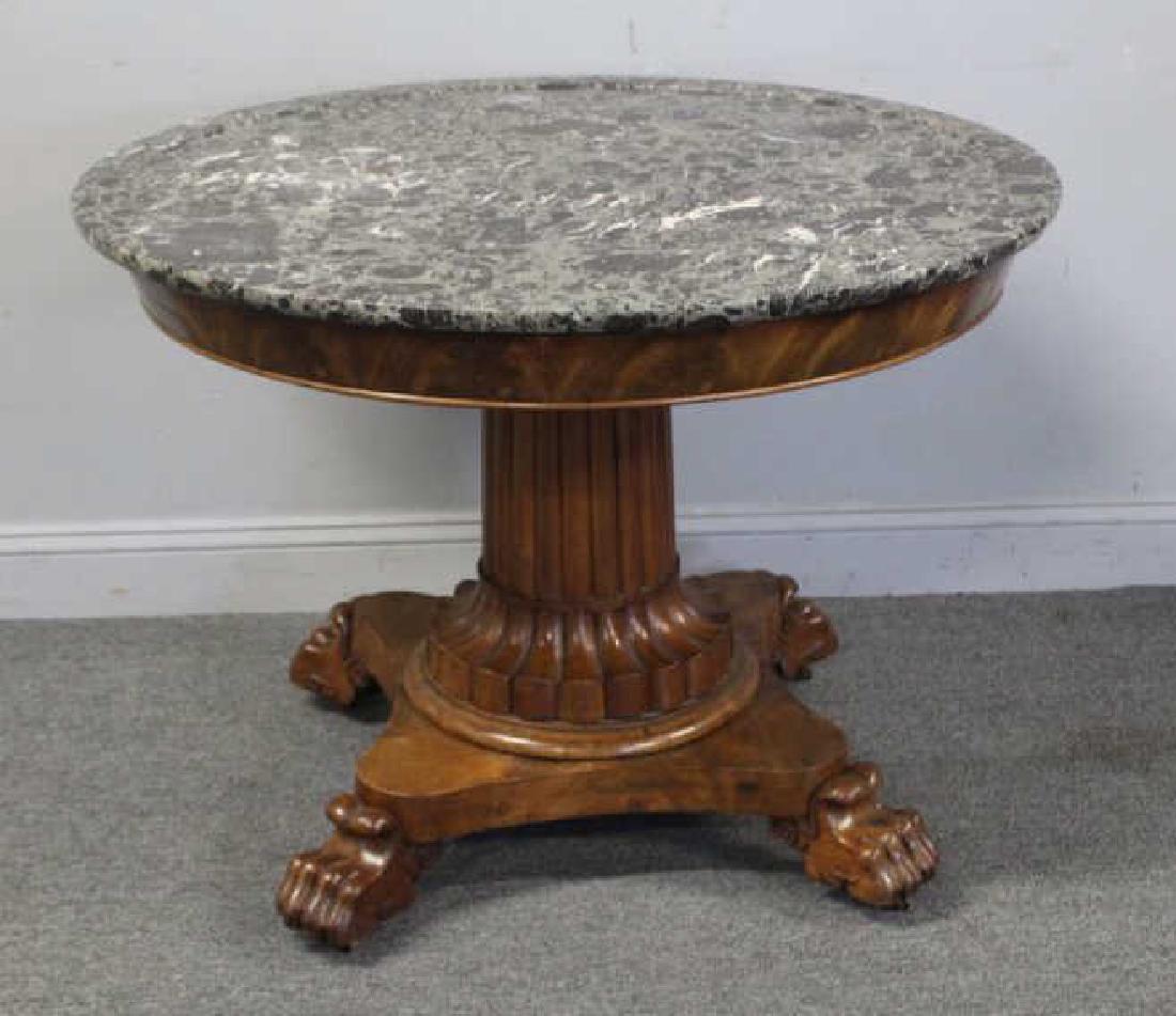 Antique Continental Marbletop Pedestal Center (1 of 4)