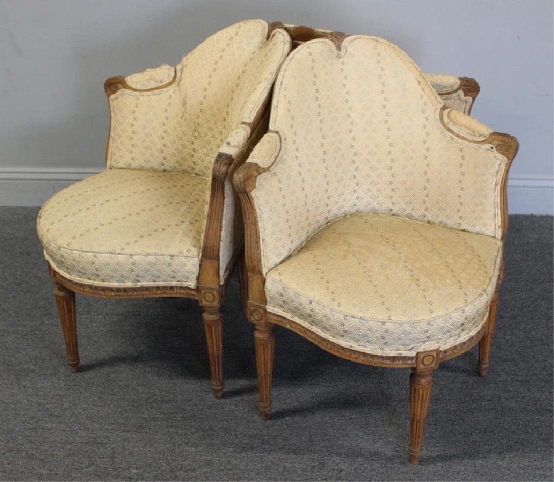 3 Louis XVI Style Upholstered Corner Chairs. (1 of 3)