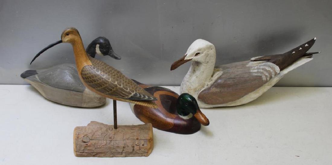 Lot Of 4 Signed Carved Wood Decoys. To Inc , (1 of 10)