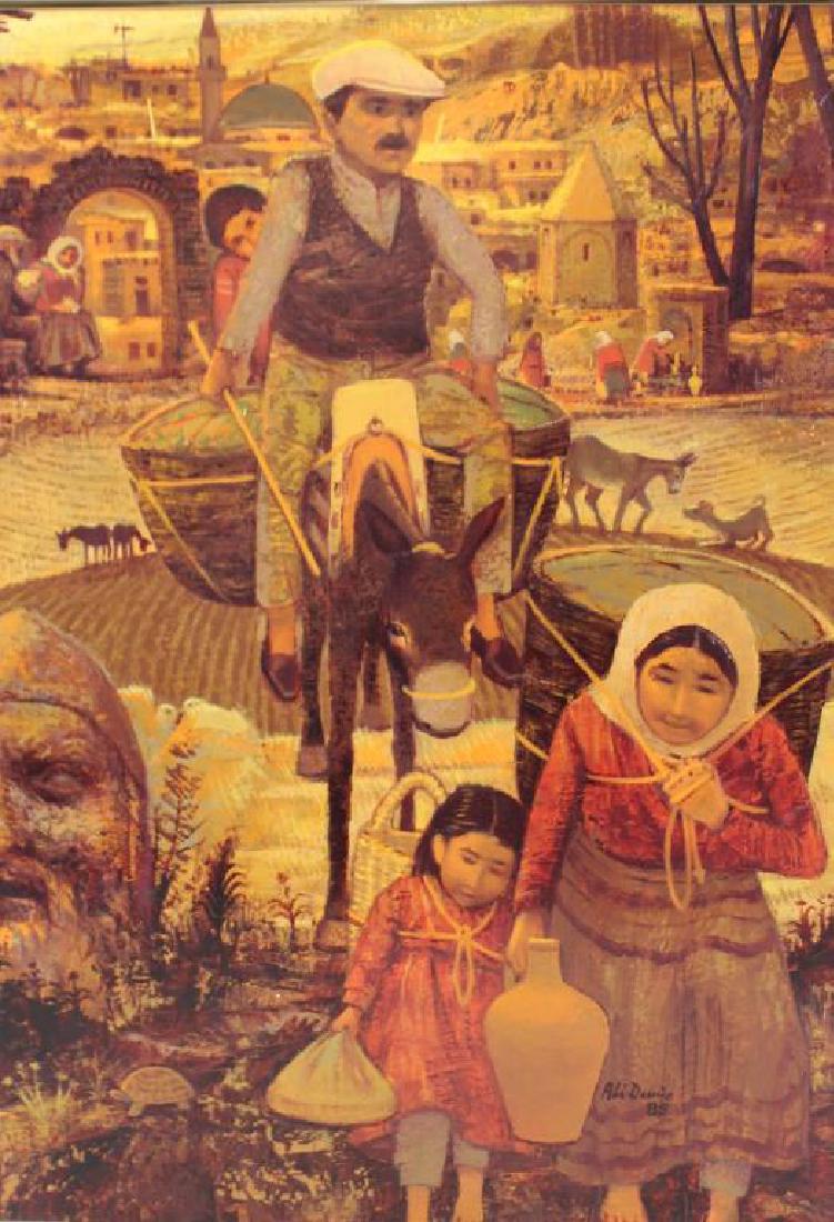 DEMIR, Ali. Oil On Board. "Village Scene". (1 of 7)