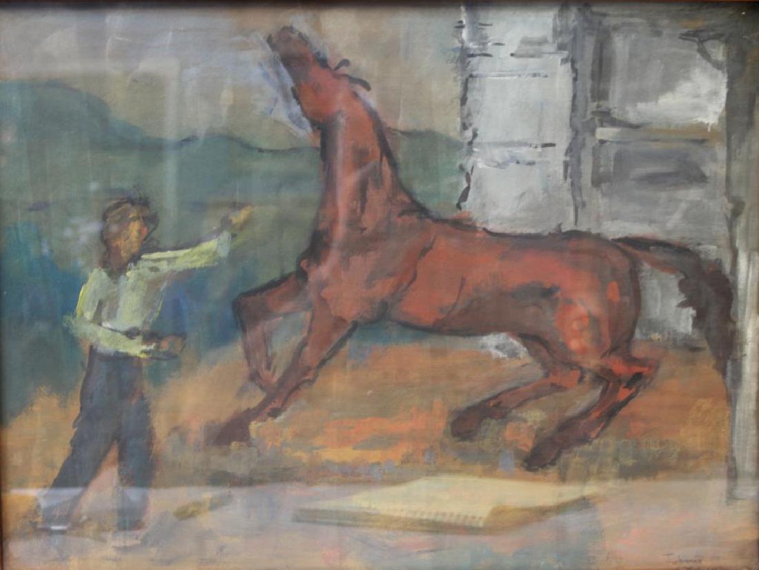 Fulscher  Johanna , ??Oil On Board "Boy and Horse" (1 of 7)