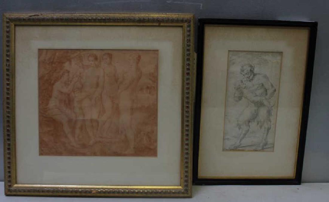 TWO 18TH/19TH C. CLASSICAL DRAWINGS. (1 of 4)