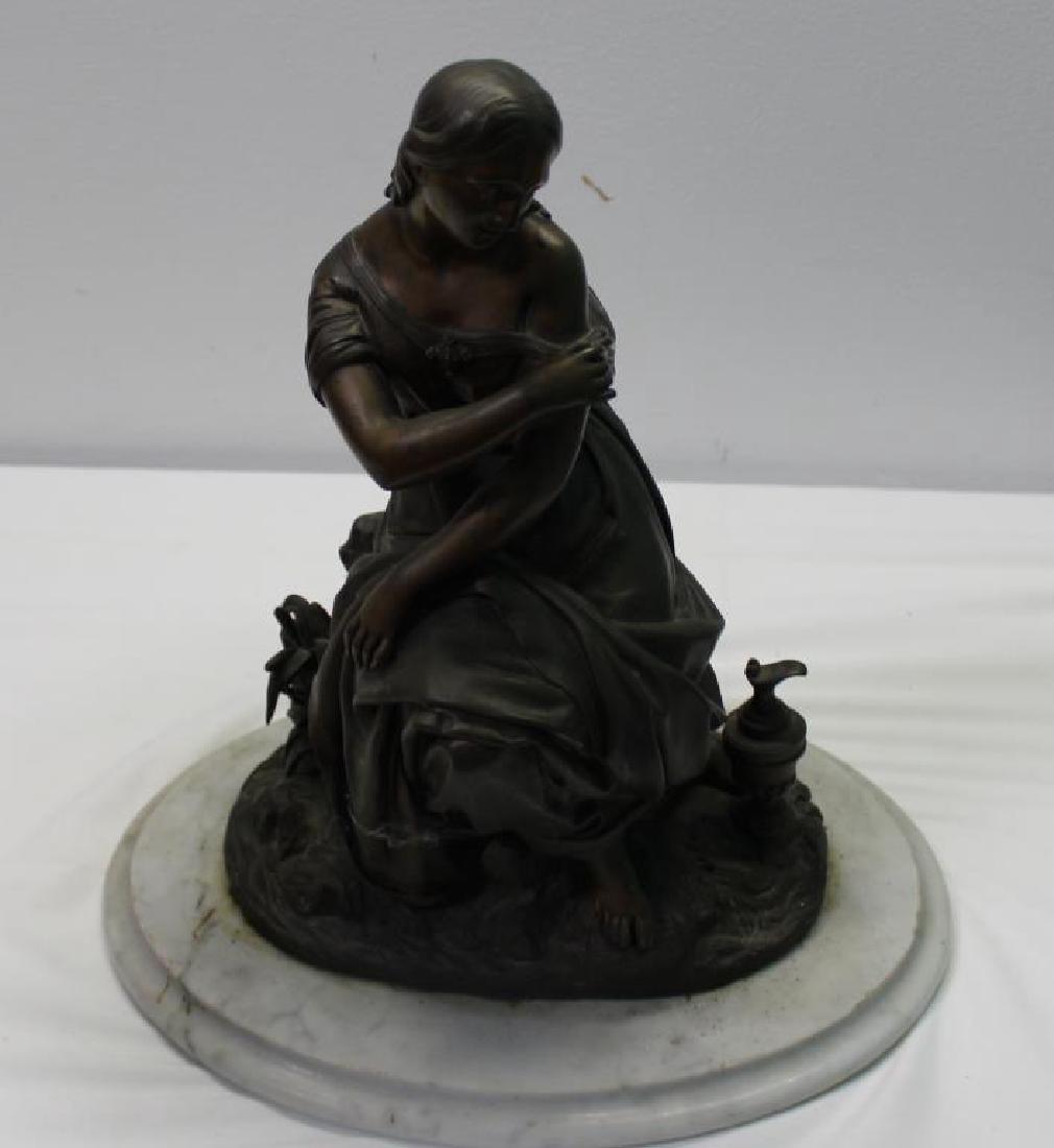 UNSIGNED. Bronze Sculpture Of A Classical lady (1 of 5)