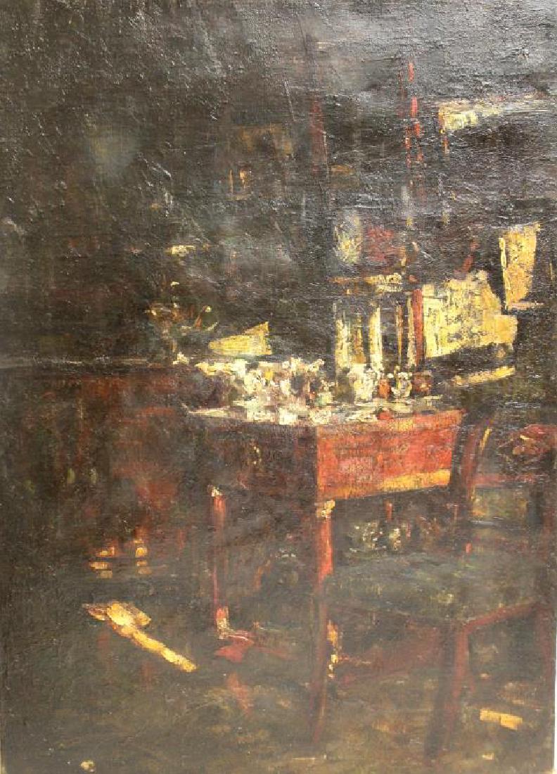 UNSIGNED. Oil On Canvas Old Master, Room Study. (1 of 8)