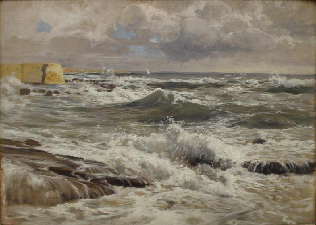 UNSIGNED . Oil on Board. Seascape. (1 of 7)