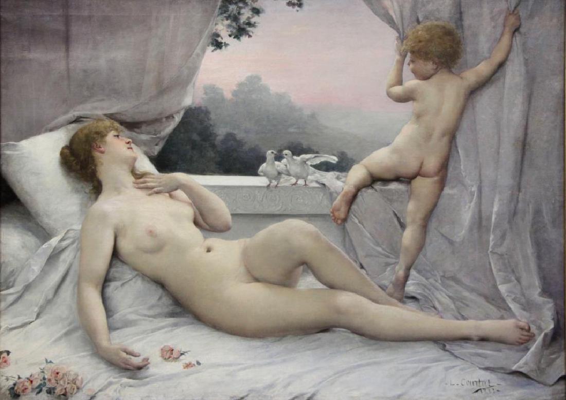 COURTAT, Louis. Oil on Canvas. "Le Reveil de (1 of 13)