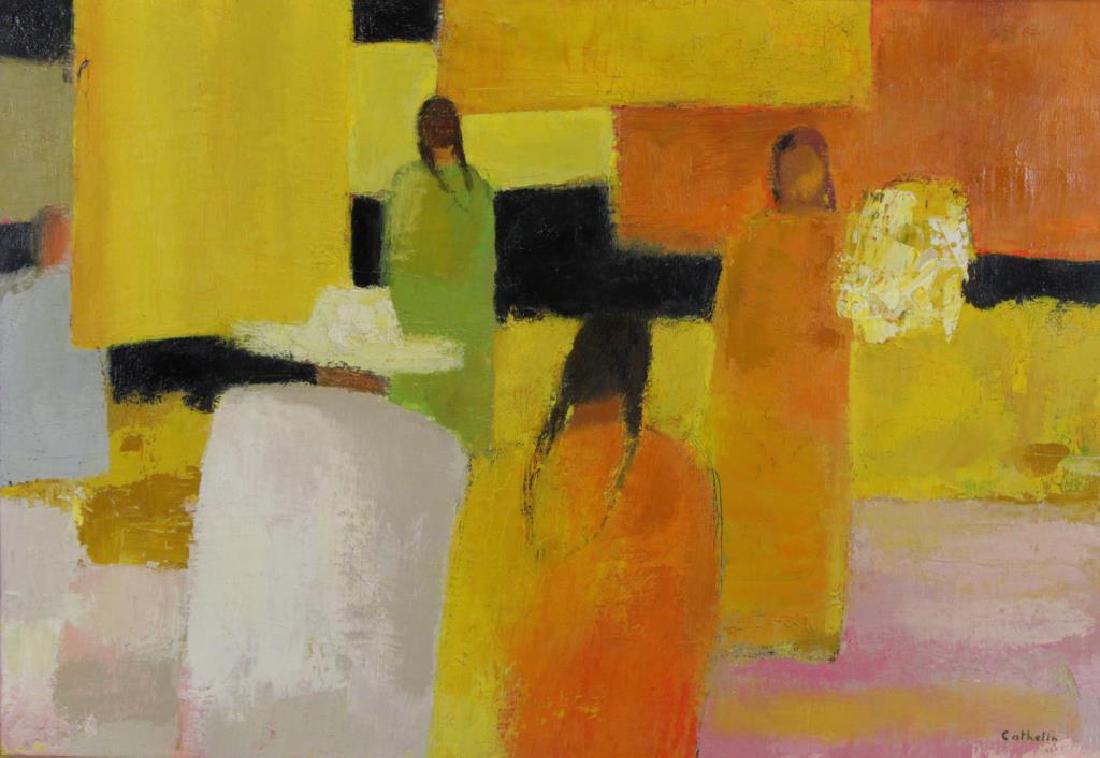 CATHELIN, Bernard. Oil on Canvas "Marche (1 of 10)