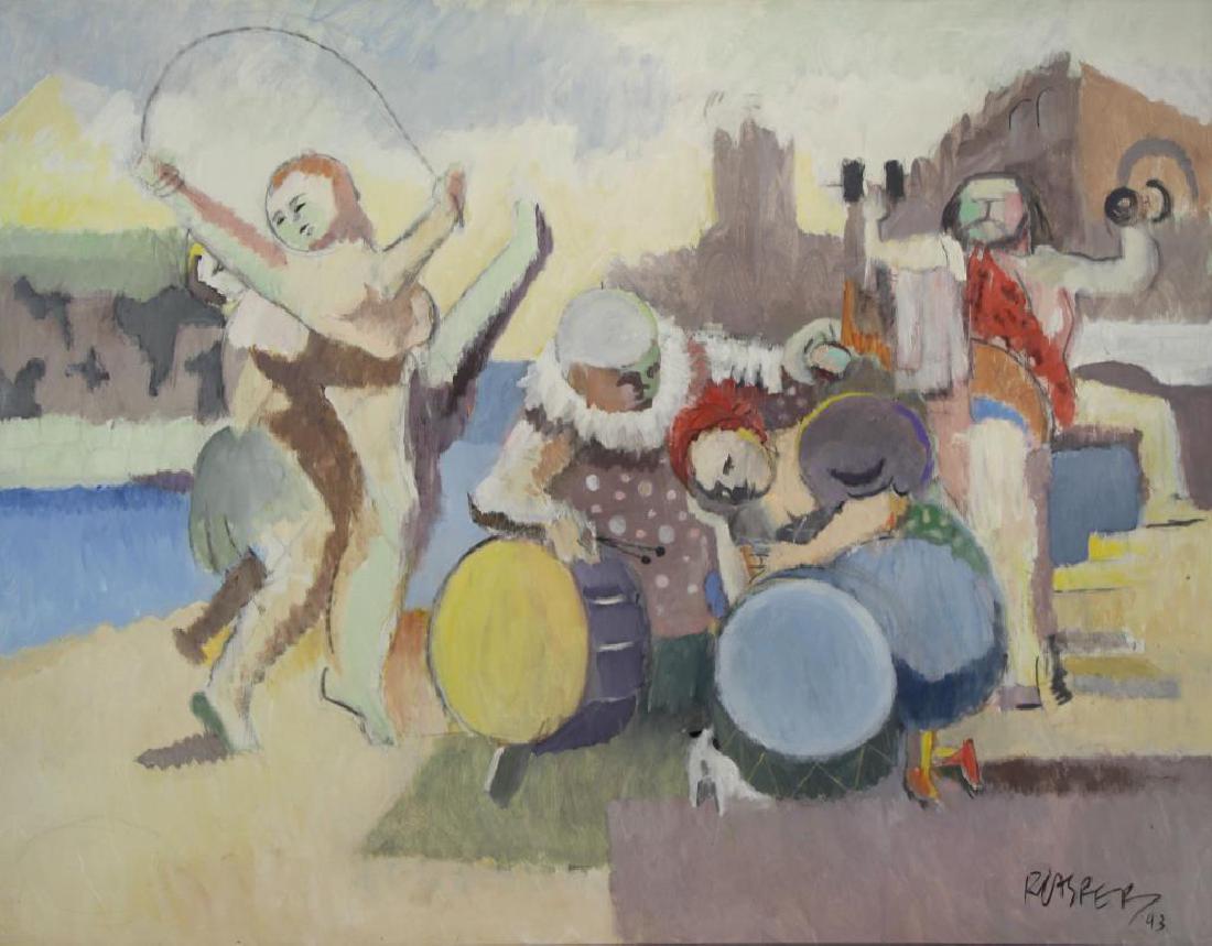 CASPER, Robert. Oil on Canvas, "Carnival Group" (1 of 9)