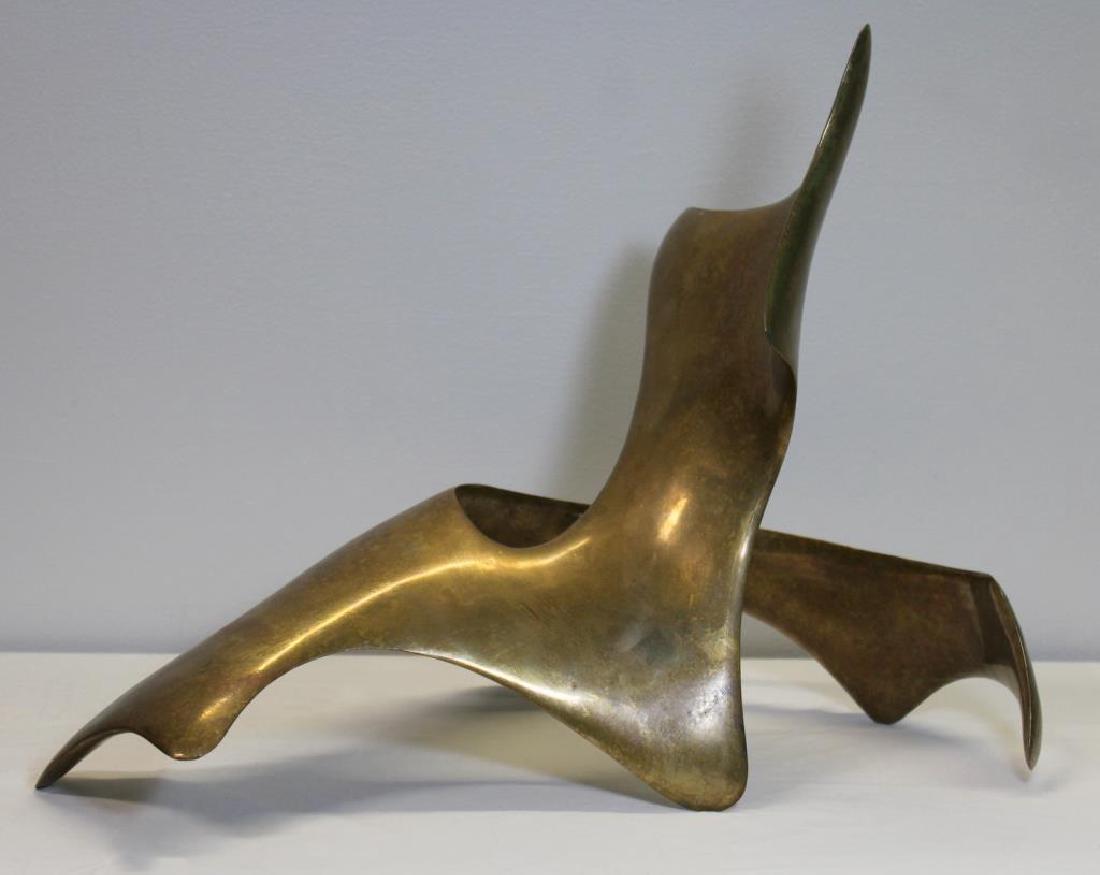 ERDMAN, Richard. Abstract Bronze Sculpture.: (Richard Erdman, American, b. 1952). From a Pelham, NY estate. Dimension: 19.75" wide x 14.75" high.