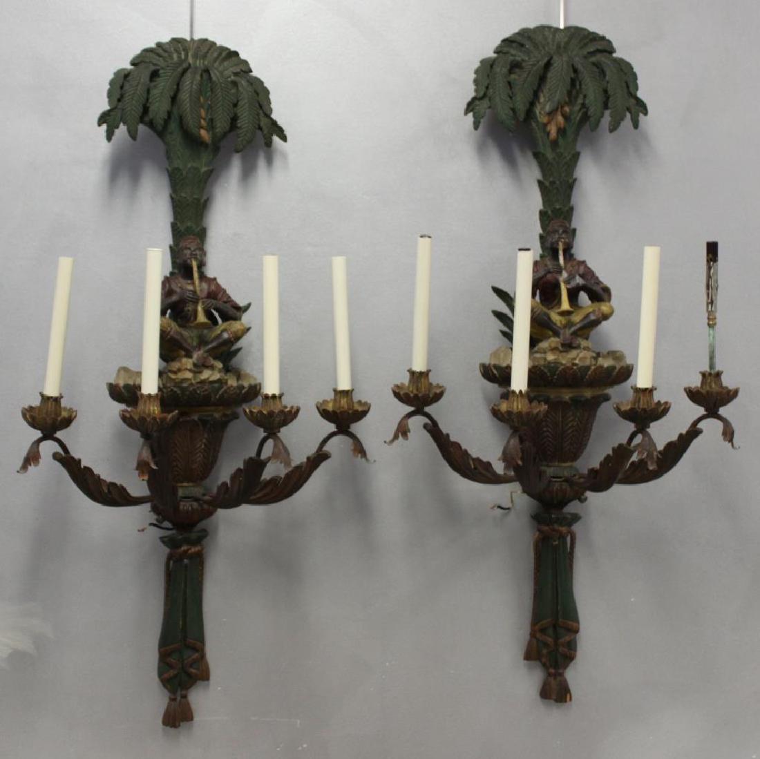 Magnificent Pair of Carved Wood Palm Tree Form (1 of 8)