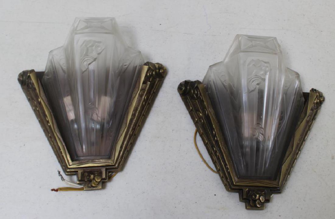 Pair of Art Deco Lalique Style Sconces. (1 of 2)