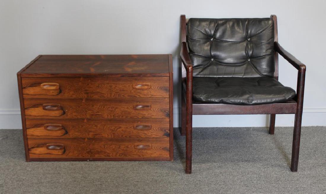 MIDCENTURY. Rosewood Wall Hung Unit Together With (1 of 7)